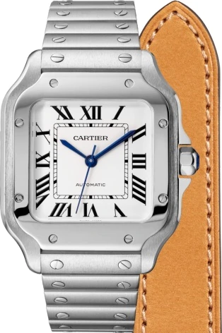 montre automatique bracelet acier Cartier Santos de Cartier